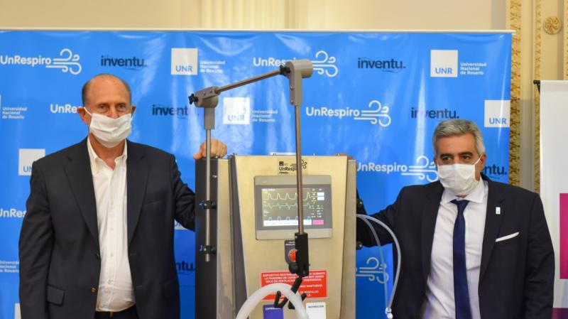 Perotti y Trotta presentaron el ventilador de transición con afectación específica a pacientes Covid-19.