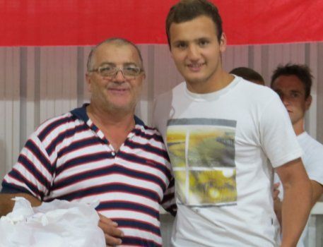 Víctor Calcaterra, presidente de Unión, y Matías Calcaterra, jugador de Quinta.