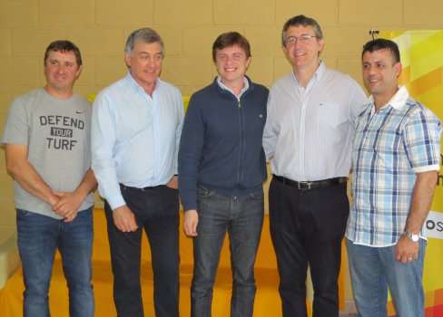 Trossero, Boasso, Roy Molina, M&aacute;s Varela y Bustamante en el bunker del PRO Sastre.