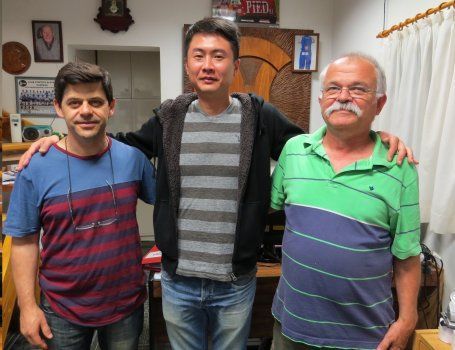 Colombo y Milocco junto al ingeniero Link Chung.