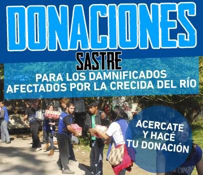Donaciones para los afectados por las inundaciones en El Litoral.