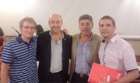 Avaro, &Aacute;lvarez, Cat&aacute;n y Scaglia durante la entega de aportes del Cropode.